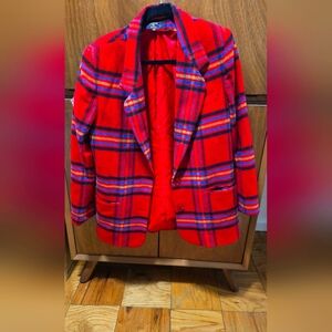 CHARTER CLUB RED PLAID BLAZER | SIZE 10